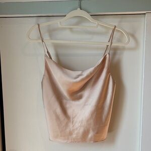 Forever 21 Satin Cowl Neck Camisole - Light Pink